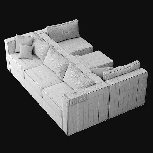 Module sofa 3D model 4