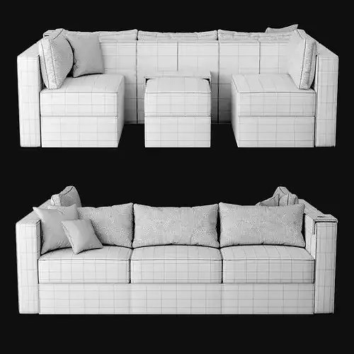 Module sofa 3D model 2