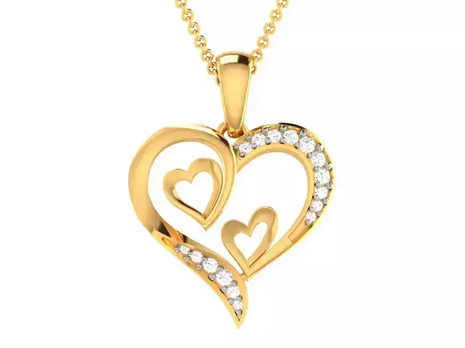 Women Heart Heart 3dm STL OBJ FBX Render Details 3D print model