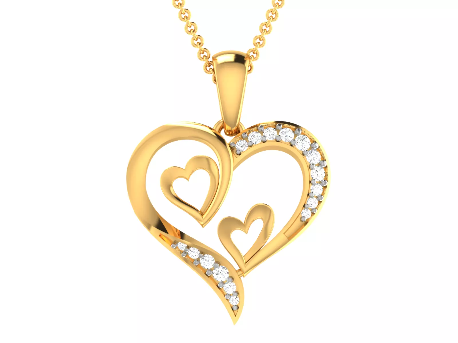 Women Heart Heart 3dm STL OBJ FBX Render Details 3D print model_0