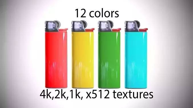 Disposable lighter universal tool game-ready Lighters PBR Low-poly 3D model