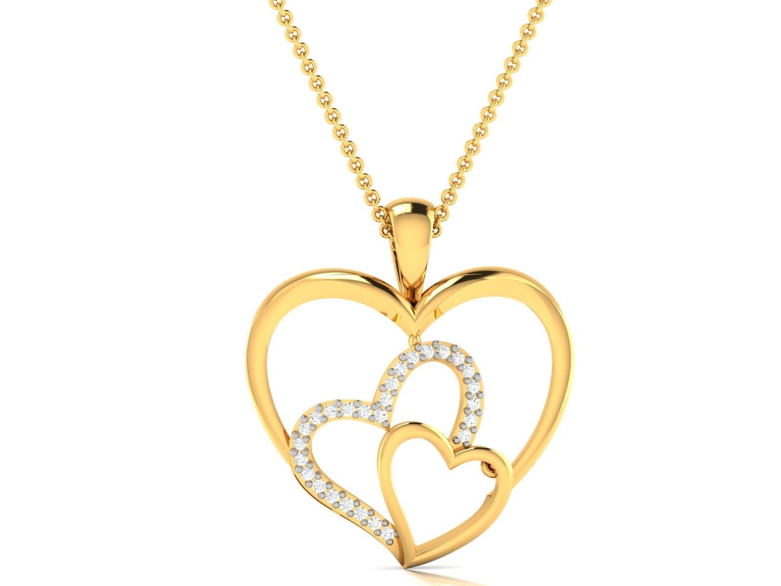 Women Heart Heart 3dm STL OBJ FBX Render Details 3D print model_3