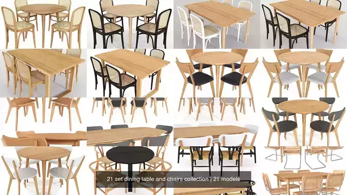 21 set dining table and chairs collection 