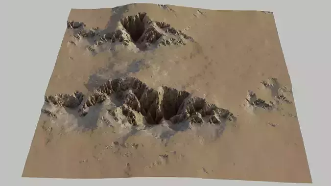 Planet Surface 3D model Low-poly 3D model