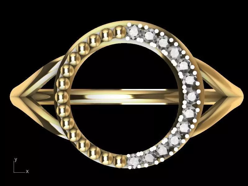 CIRCLE DIAMOND RING stl verified 3D print model_0