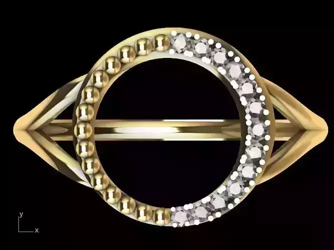 CIRCLE DIAMOND RING stl verified 