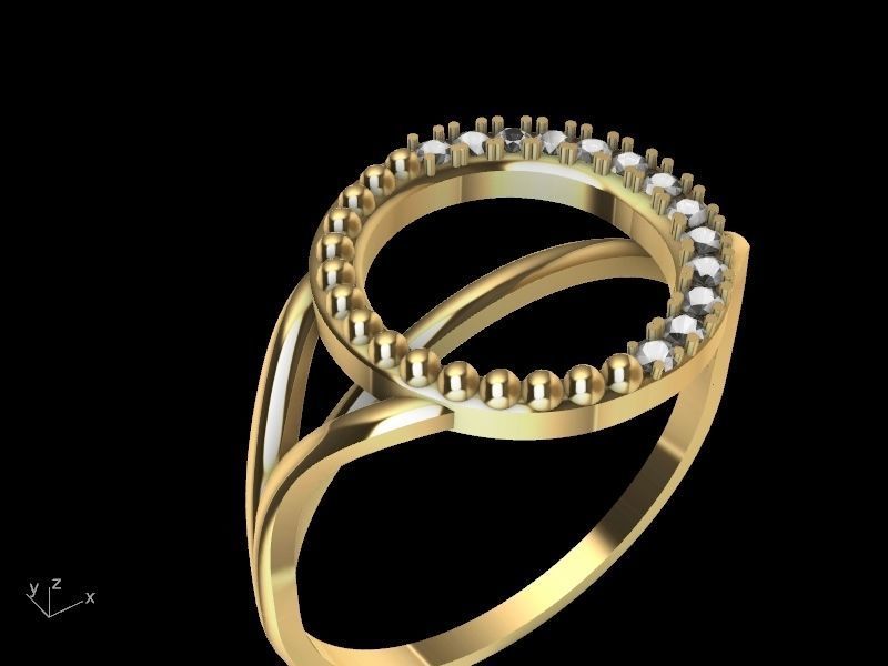 CIRCLE DIAMOND RING stl verified 3D print model_17