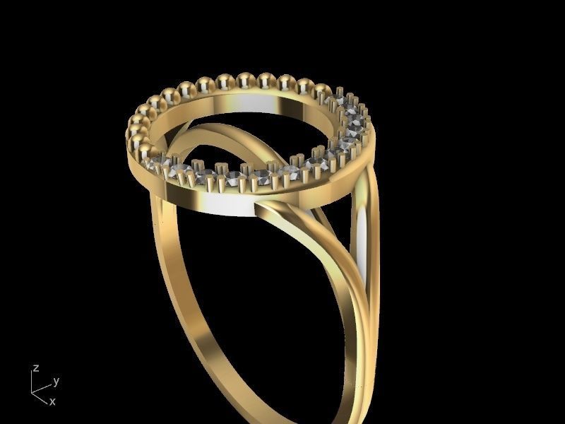 CIRCLE DIAMOND RING stl verified 3D print model_2