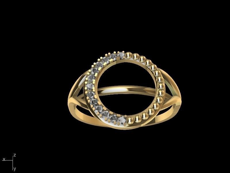 CIRCLE DIAMOND RING stl verified 3D print model_12