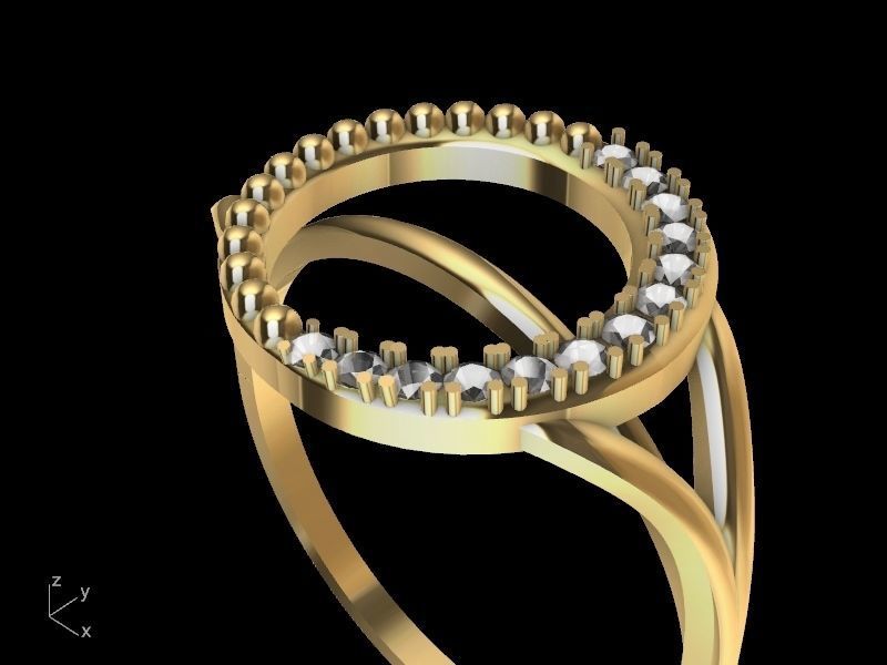 CIRCLE DIAMOND RING stl verified 3D print model_8