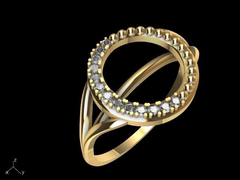 CIRCLE DIAMOND RING stl verified 3D print model_14