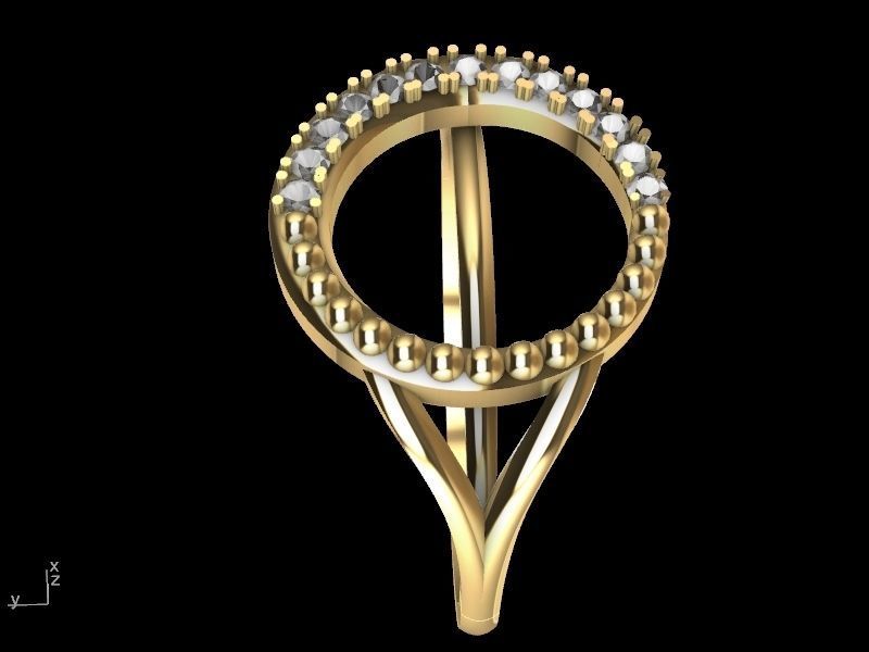CIRCLE DIAMOND RING stl verified 3D print model_18