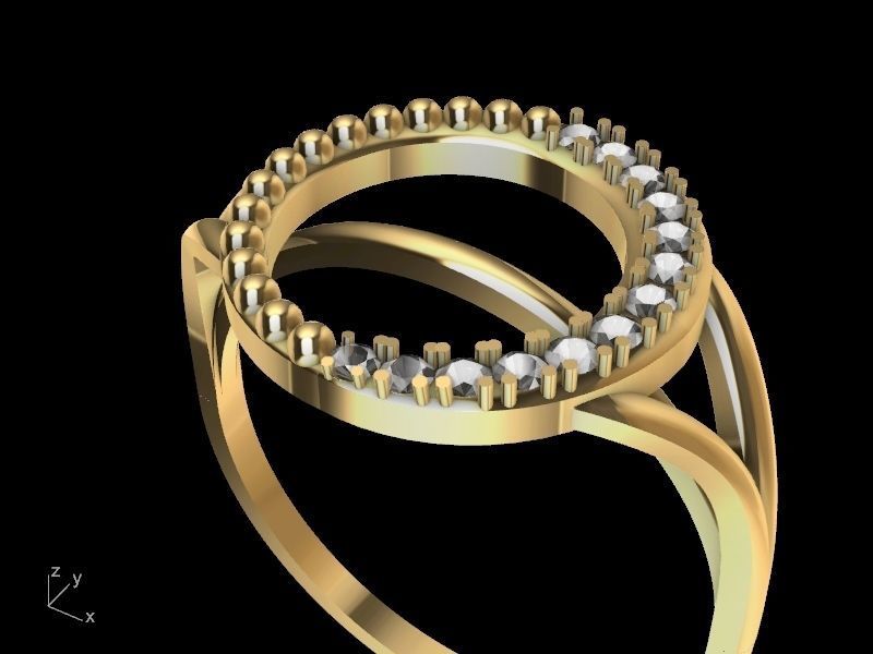 CIRCLE DIAMOND RING stl verified 3D print model_6