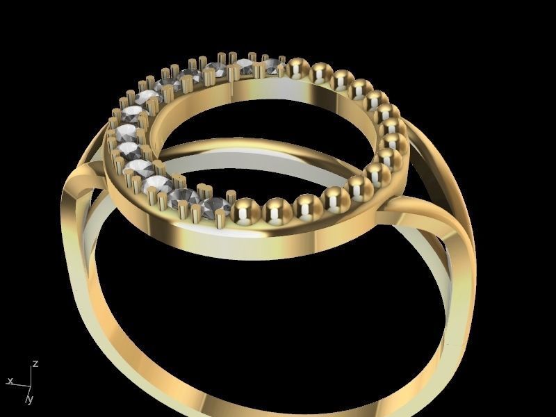 CIRCLE DIAMOND RING stl verified 3D print model_11