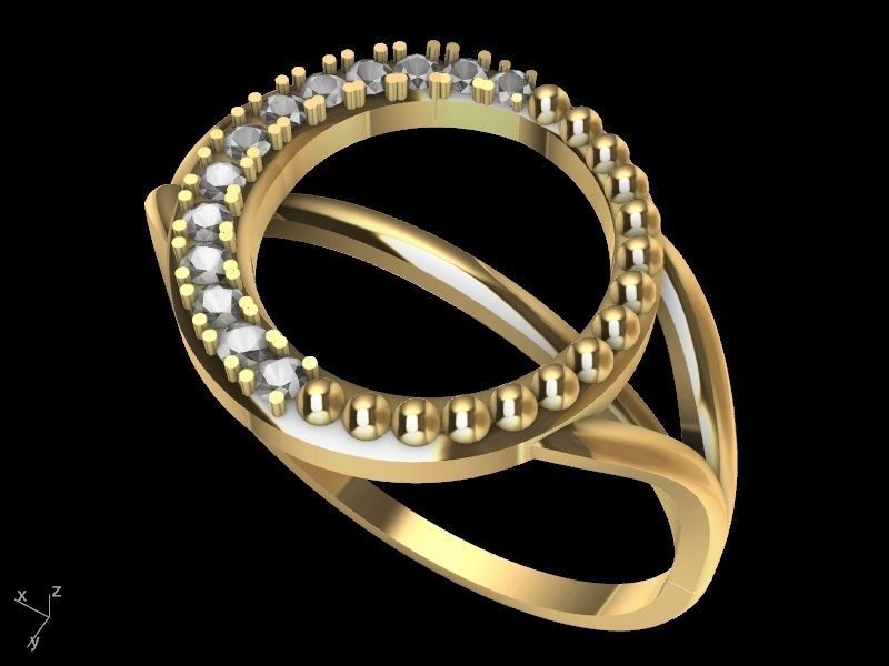 CIRCLE DIAMOND RING stl verified 3D print model_1