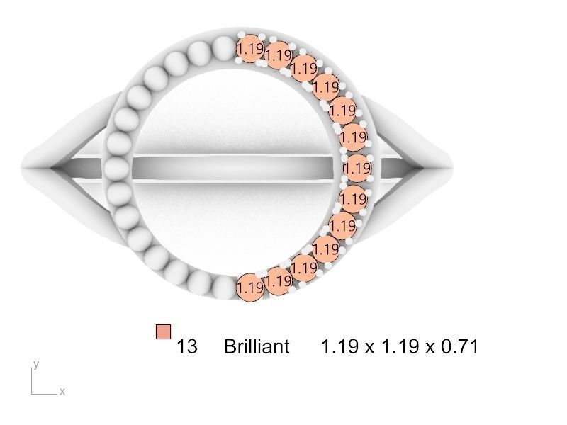 CIRCLE DIAMOND RING stl verified 3D print model_9