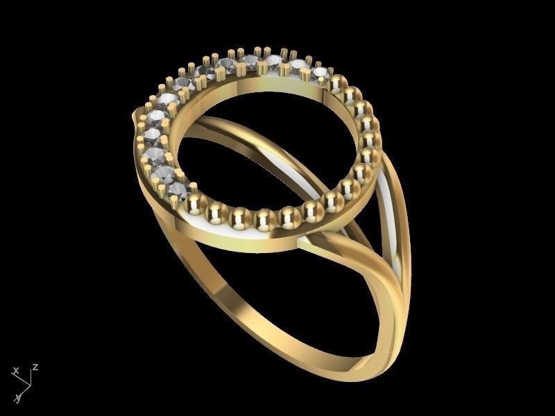 CIRCLE DIAMOND RING stl verified 3D print model_13