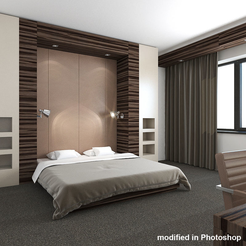 Hotel Bedroom 3D model_7