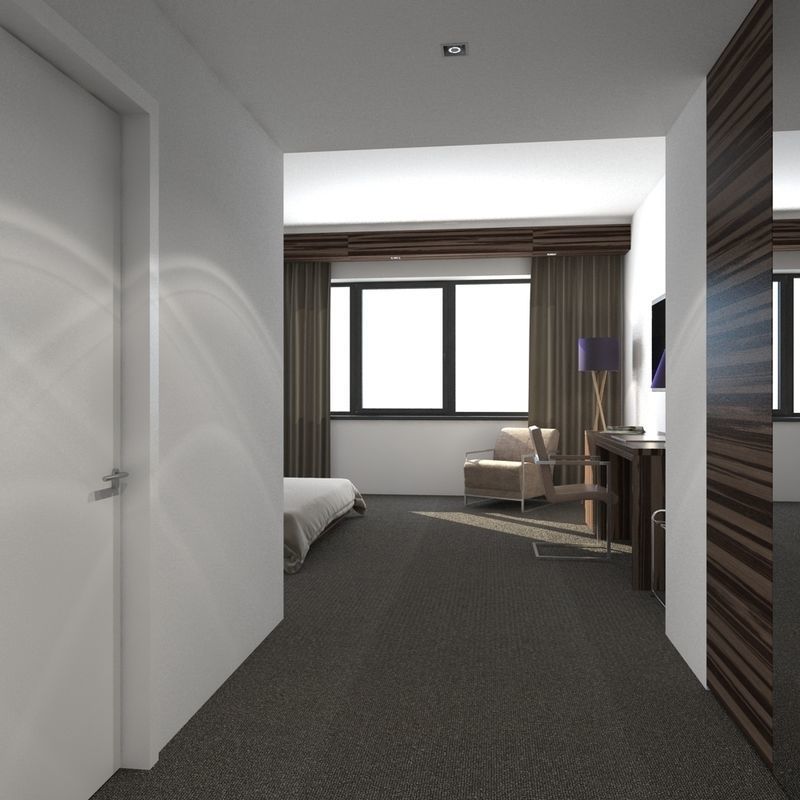 Hotel Bedroom 3D model_1