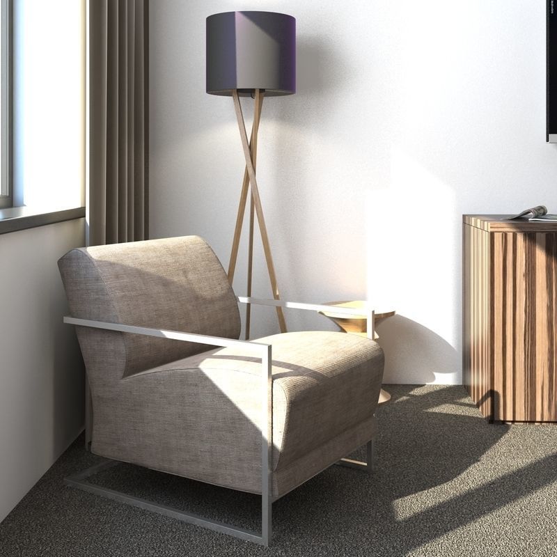 Hotel Bedroom 3D model_2