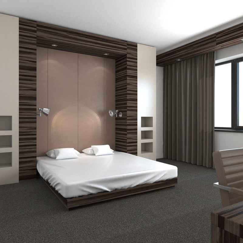 Hotel Bedroom 3D model_4