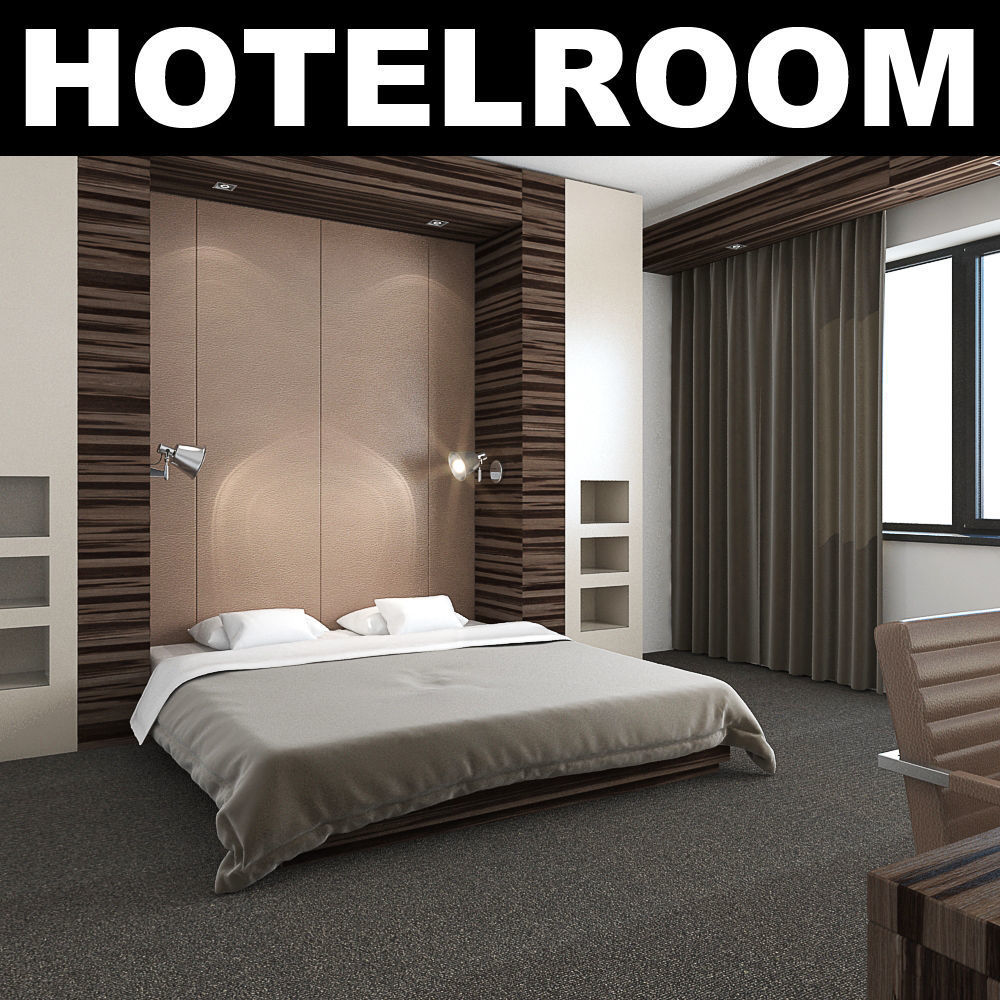 Hotel Bedroom 3D model_6