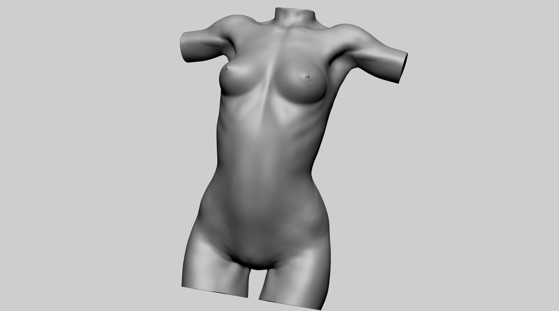 Female Torso A 3D model_9