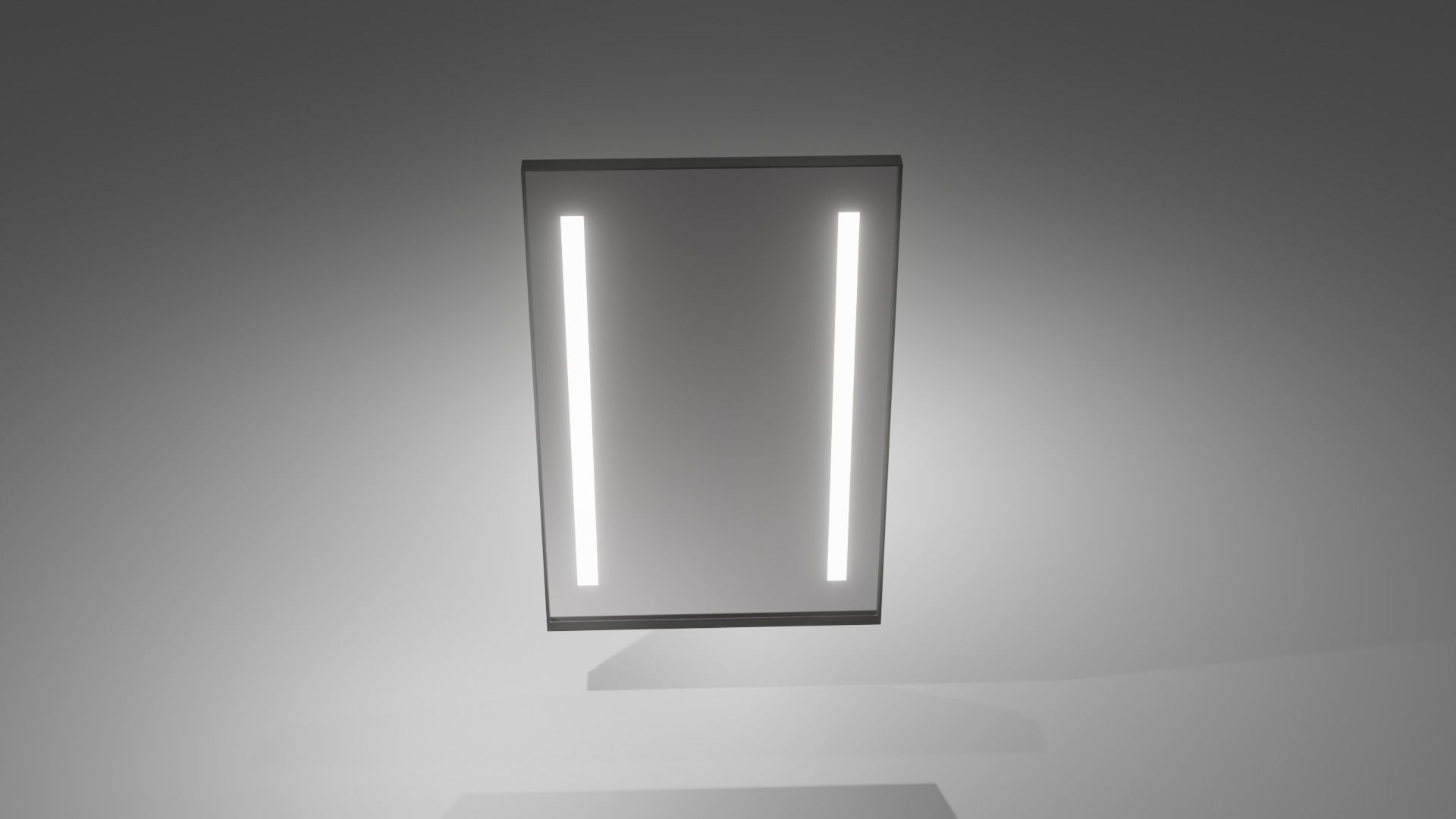 framed mirror with light 3D model_1