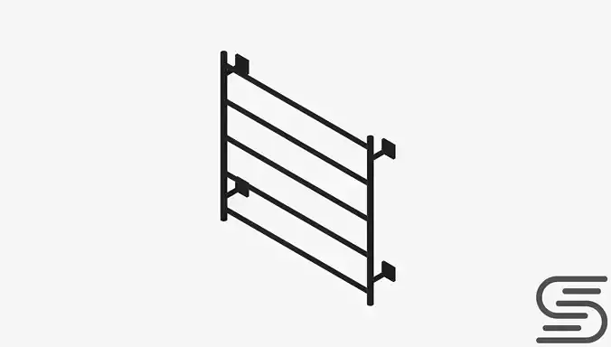 Towel Rail - Ladder - Luxury - Round - 750 - Square Plate