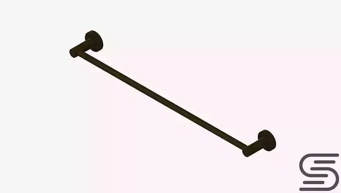 Towel Rail - Single - Luxury - Round - 600 - Round Plate