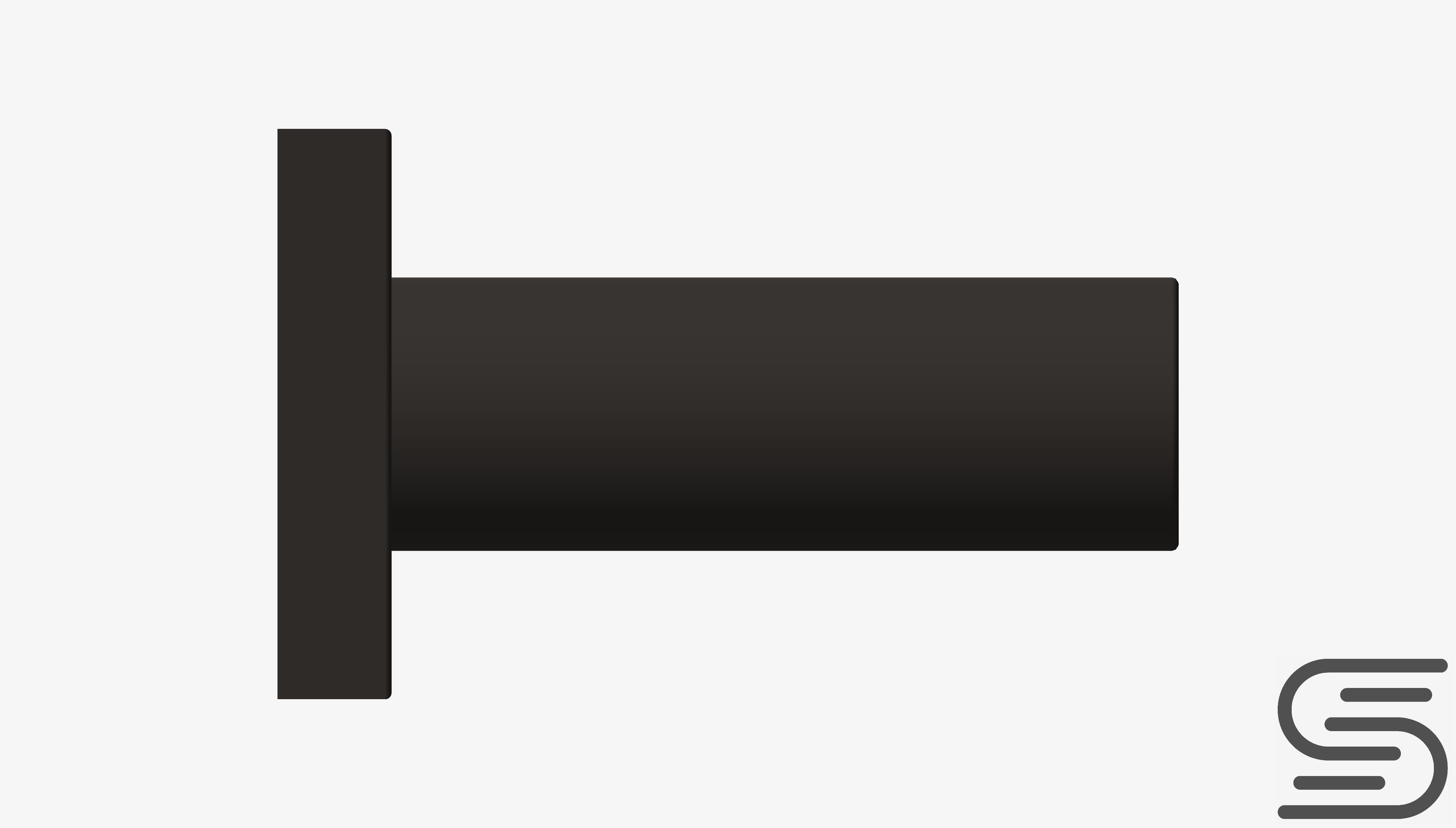 Towel Rail - Single - Luxury - Round - 800 - Square Plate Low-poly 3D model_4