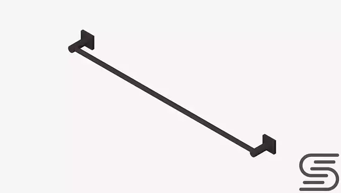 Towel Rail - Single - Luxury - Round - 800 - Square Plate