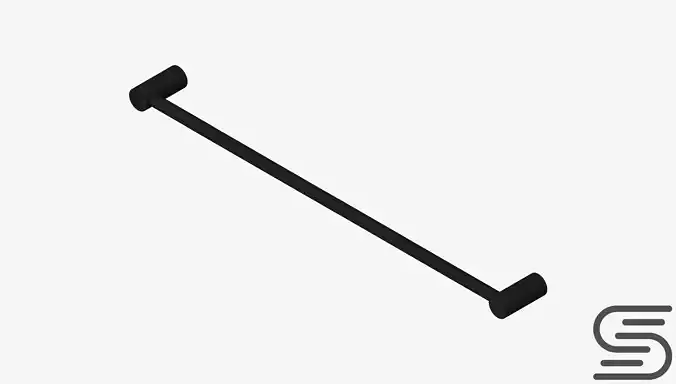 Towel Rail - Single - Luxury - Sleek - 600 - Round Plate