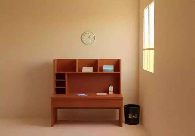 Reading Table and studying accessories  Low-poly 3D model