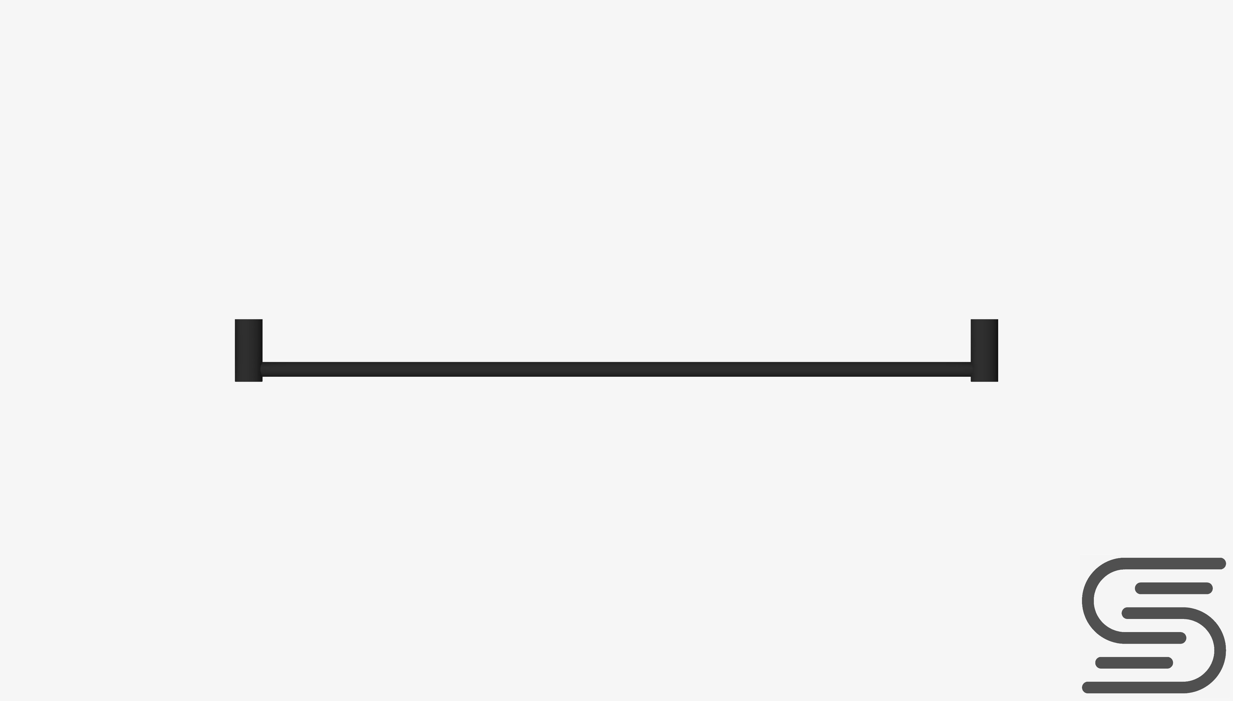 Towel Rail - Single - Luxury - Sleek - 800 - Square Plate Low-poly 3D model_5