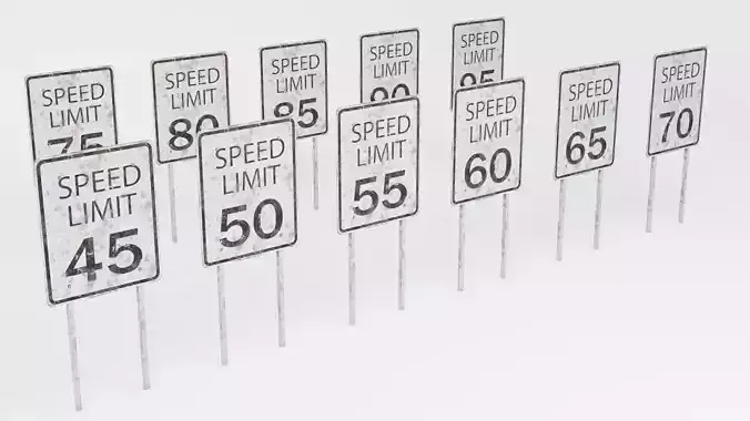 speed limit signs worn in the mud collection pack