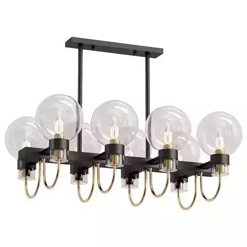 mohave-lsp-8397 chandelier with six glass globes hanging from metal frame