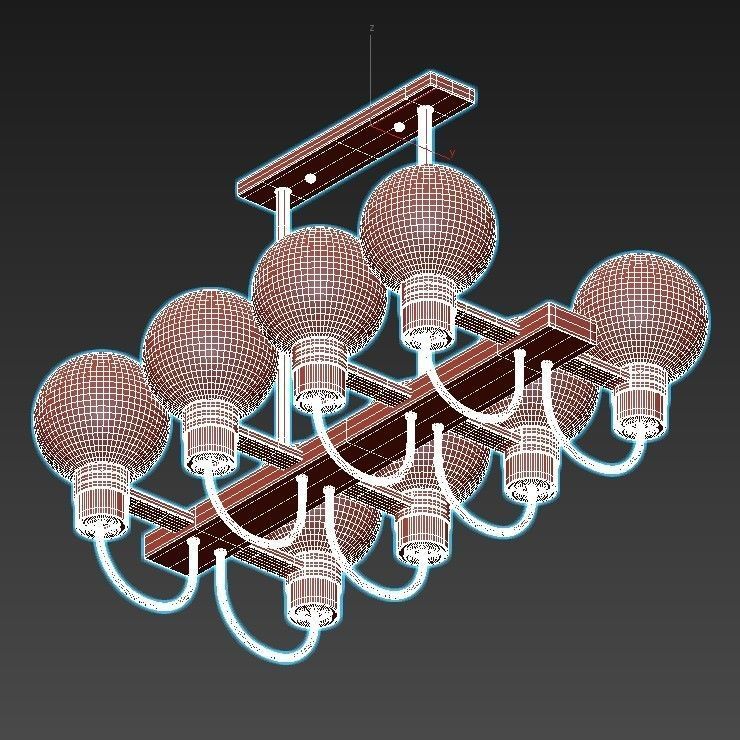 mohave-lsp-8397 chandelier with six glass globes hanging from... 3D model_4