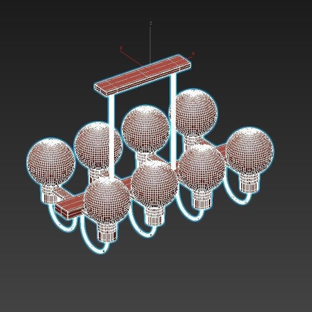 mohave-lsp-8397 chandelier with six glass globes hanging from... 3D model_2