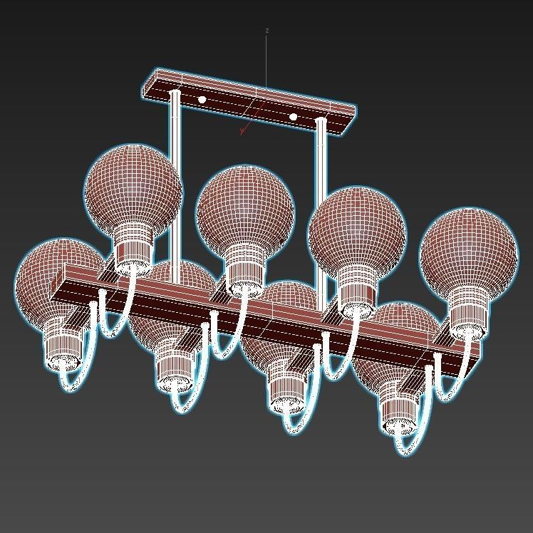mohave-lsp-8397 chandelier with six glass globes hanging from... 3D model_5