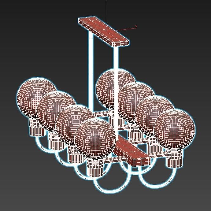mohave-lsp-8397 chandelier with six glass globes hanging from... 3D model_3