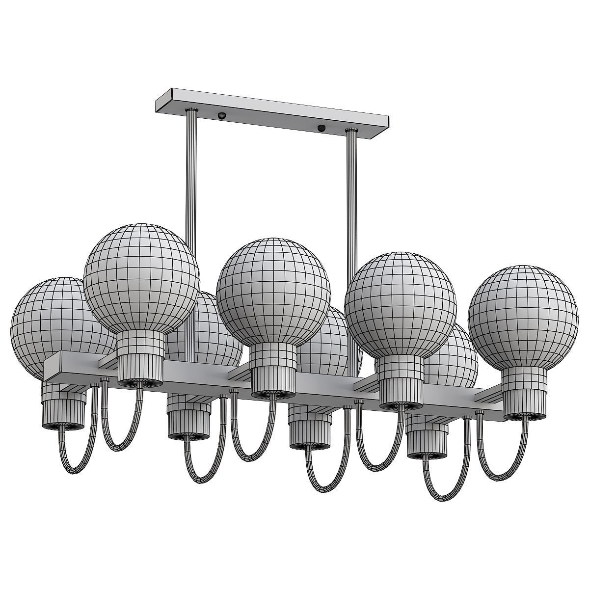 mohave-lsp-8397 chandelier with six glass globes hanging from... 3D model_1