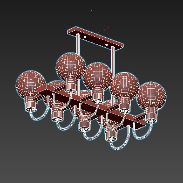 mohave-lsp-8397 chandelier with six glass globes hanging from... 3D model_8