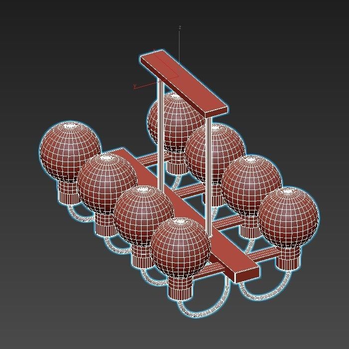 mohave-lsp-8397 chandelier with six glass globes hanging from... 3D model_7