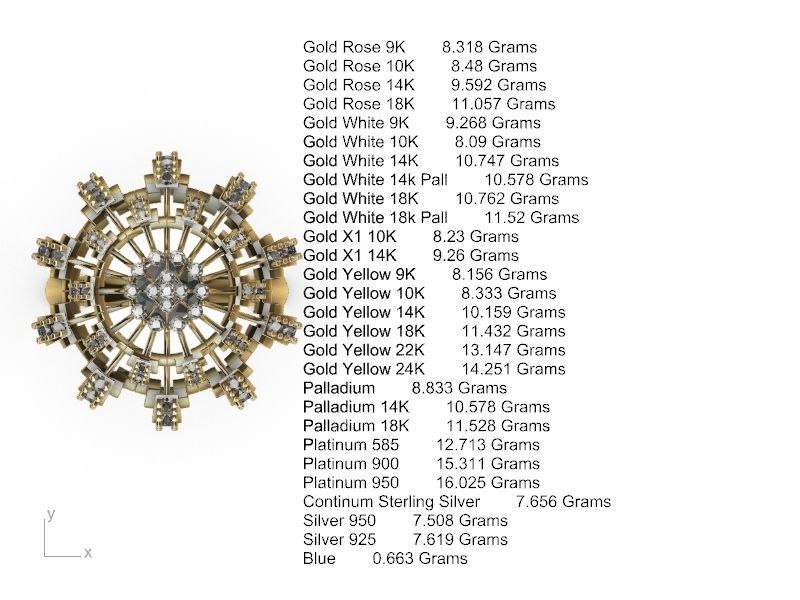  Chandelier Diamond Ring 3D print model_15