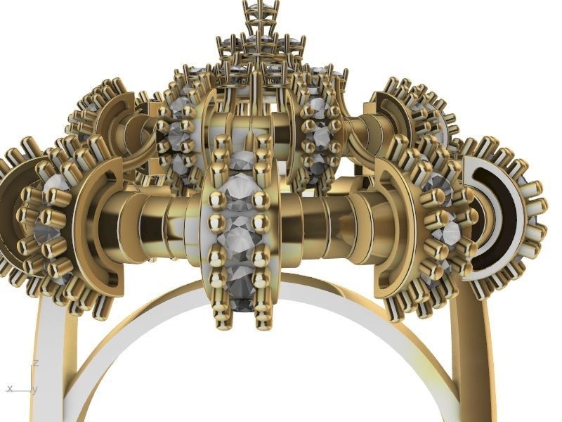  Chandelier Diamond Ring 3D print model_8