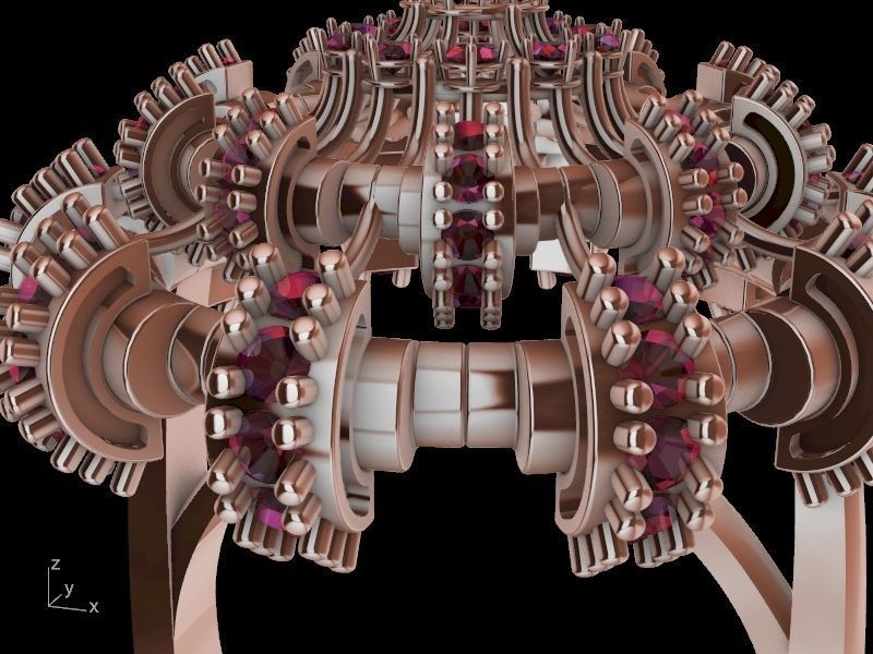  Chandelier Diamond Ring 3D print model_2