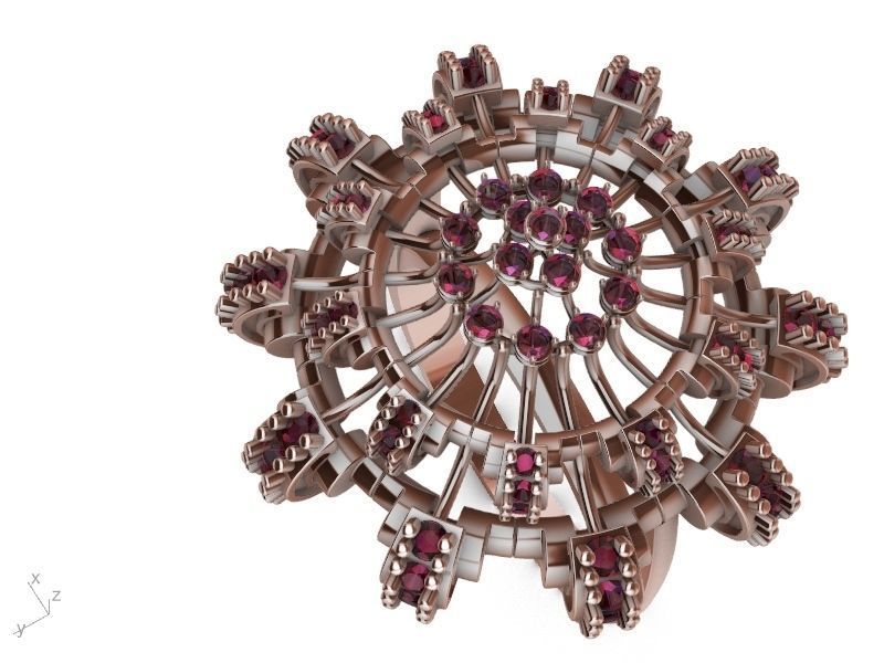  Chandelier Diamond Ring 3D print model_20