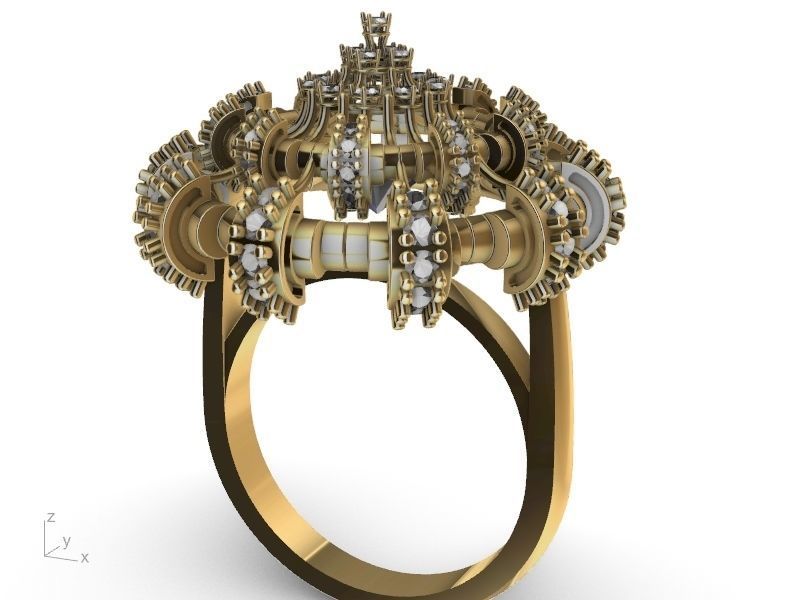  Chandelier Diamond Ring 3D print model_5