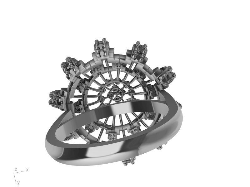 Chandelier Diamond Ring 3D print model_17